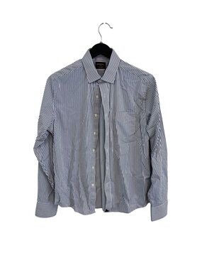 UNTUCKit Men's Navy & White Vertical Stripe Dress Shirt